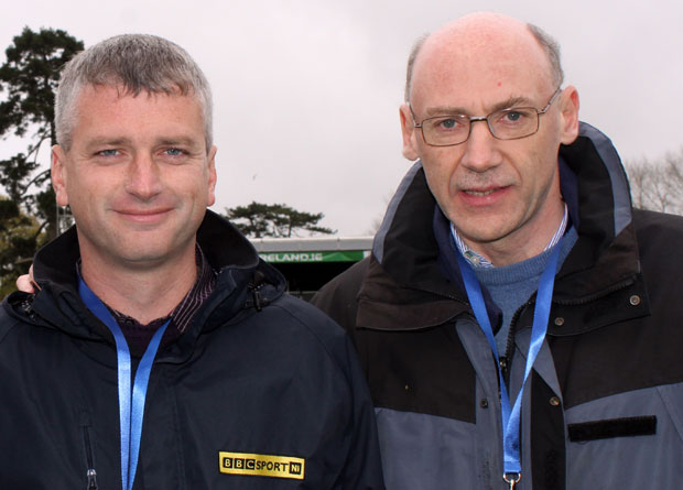 BBC Sport NI presenters Joel Taggart and Brian Johnston