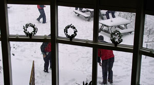 It was snowing outside! (Photo: Barry Chambers)