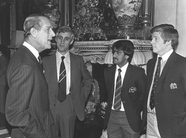 Meeting the Duke of Edinburgh at Buckingham Palace with the winning Mddlesex County Championship side of 1981