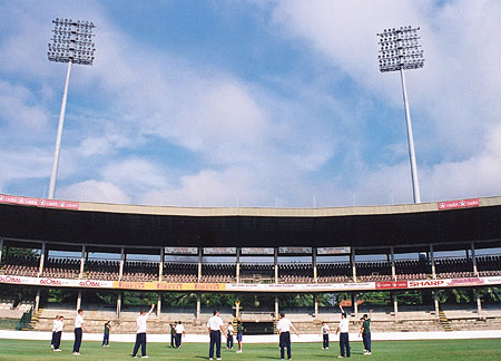 The Ireland team get in some pre-competition practice at the main Test stadium in Colombo.