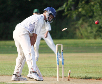 Richie Lamb of Scotland is bowled by Shane Getkate of Ireland