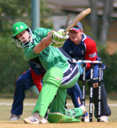 Greg Thompson hits out against England (© CricketEurope)