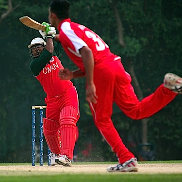 Syed Amir Ali smashes a six