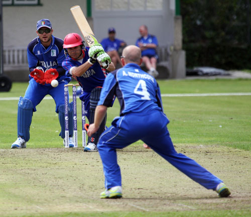 Batting for Croatia against Italy in 2011