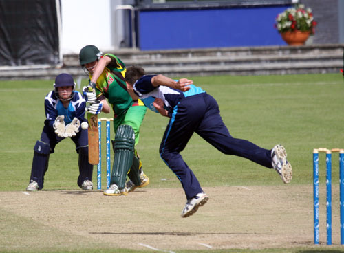 Scotland v Vanuatu: Sam Page goes past the outside edge