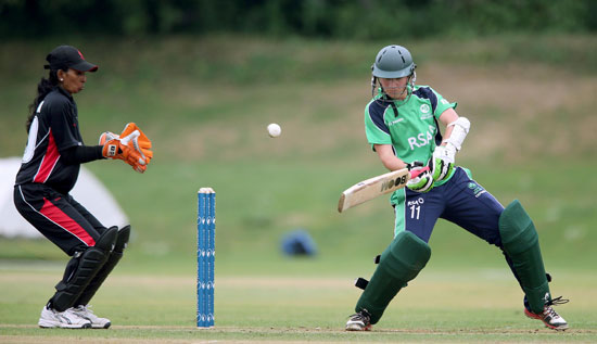 Ireland v Canada: Clare Shillington during her innings of 81 for Ireland (©CricketEurope)