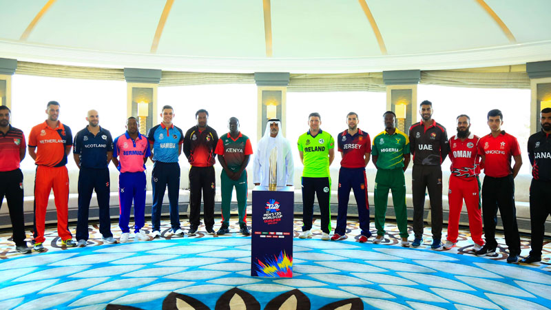 The captains with Sheikh Nahayan Mabarak Al Nahayan (ICC)