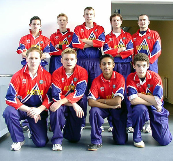 The Austrian squad at the 2003 European Indoor Championship