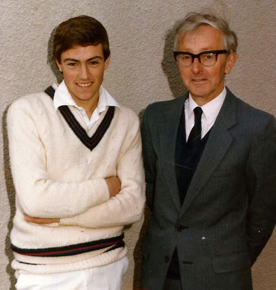 Me with Dad after 1985 Wiggins Teape final (we lost!)