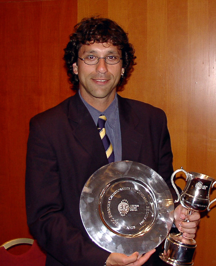 With the trophy and Player of the Tournament award at the 2004 European Division 2 tournament in Antwerp