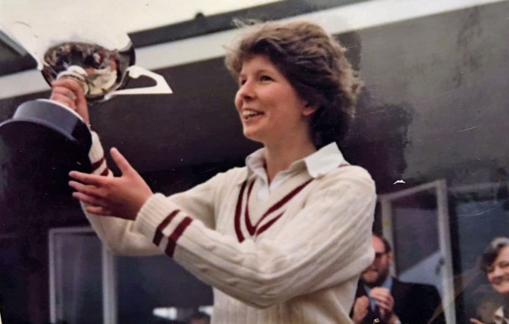 Leinster captain Linda Cassidy holds the cup aloft