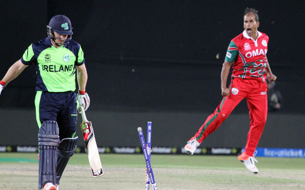 Gary Wilson is bowled by Munish Ansari