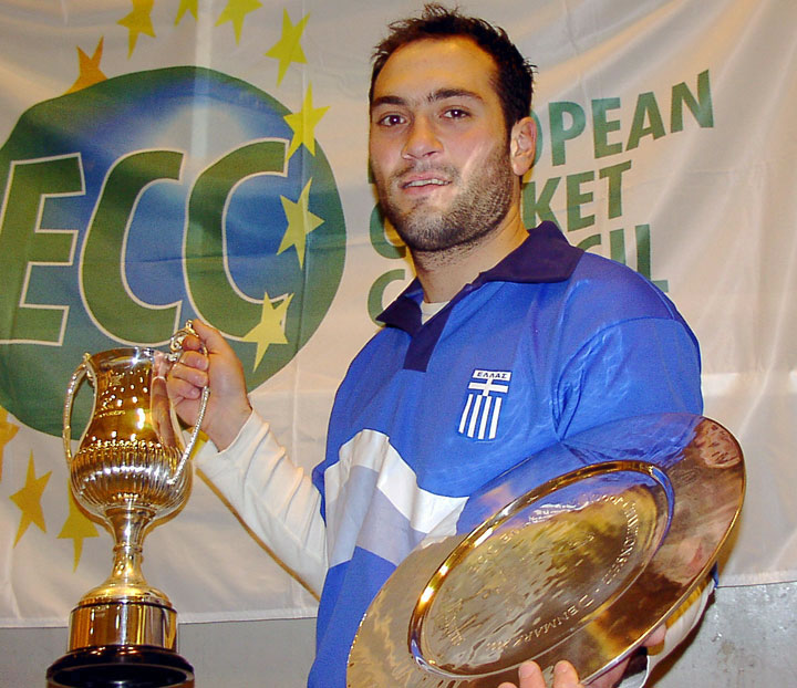 Winning Greek George Stogiannos at the 2005 European Indoor Championships in Herning, Denmark