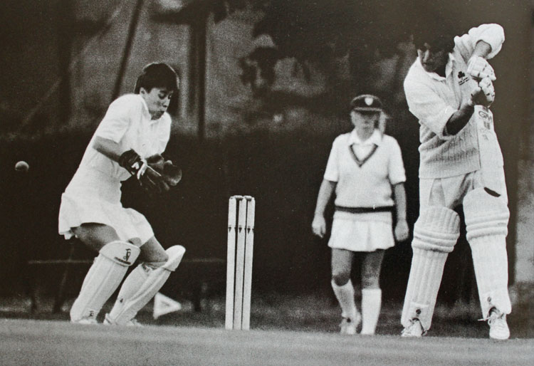 Miriam Grealey batting for Ireland