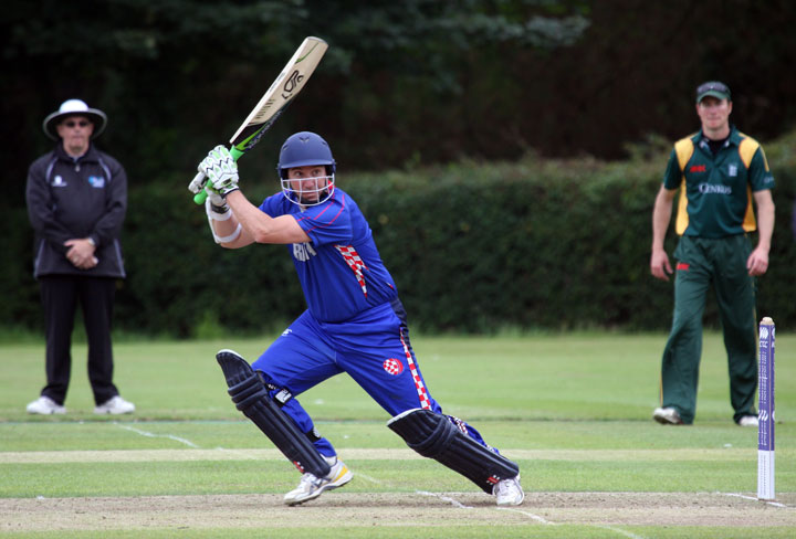 Paul Vujnovich batting against Guernsey (© CricketEurope)