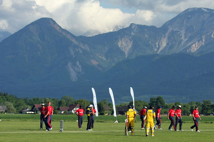 The Czech Republic playing Sweden in the magnificent setting of the Austrian Alps at Velden.