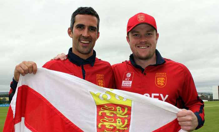 Peter Gough and Corey Bisson after a win over Hong Kong