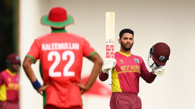 Brandon King celebrates his century