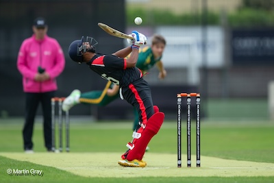 Malta batter avoids a short ball