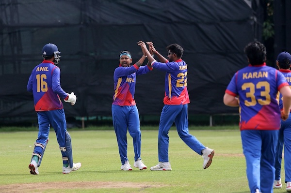 Nepal celebrate a wicket