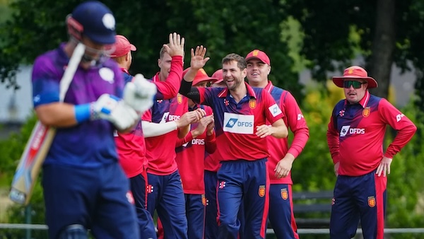 Jersey celebrate a wicket