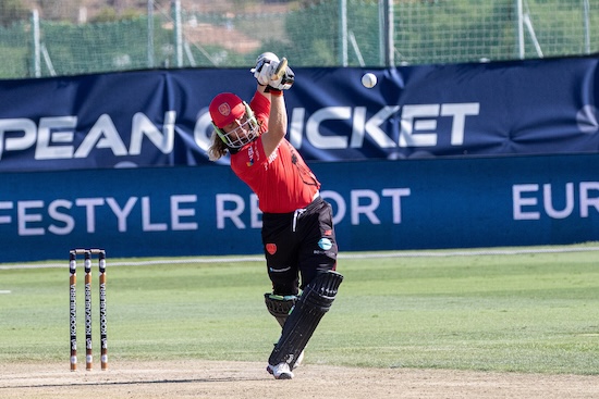 Max O'Dowd at the first European Cricket League tournament