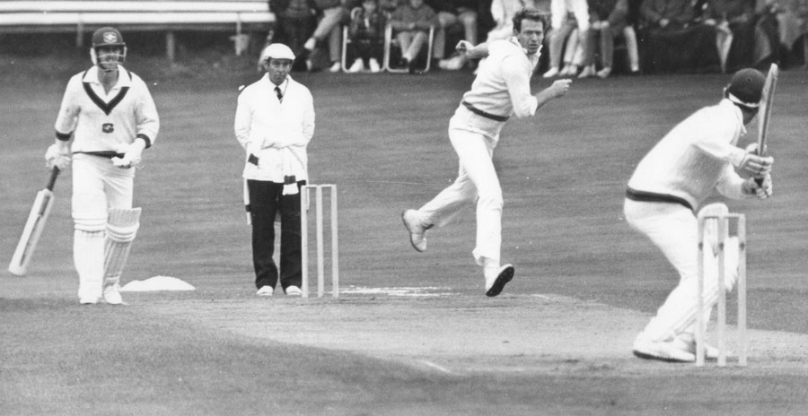 Bowling against Australia at Downpatrick in 1985