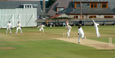 Neil MacRae was one of Irish pace bowler Adrian McCoubrey's four victims as Scotland lost narrowly at Aberdeen